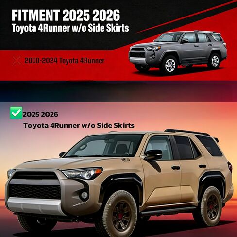 Aluminum Running Boards for 2025 2026 Toyota 4Runner w/o Side Skirts 600 Lbs Nerf Bars Off Road Exterior Accessories Drop Down Hoop Style Black 2Pcs in Saudi Arabia