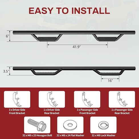 YITAMOTOR Drop Running Boards Compatible with 2019-2026 Chevy Silverado & GMC Sierra 1500 Crew Cab, 2020-2026 2500HD 3500HD (Excl. 2019 1500 LD), Black Carbon Steel Side Steps Nerf Bars Rails in Kuwait