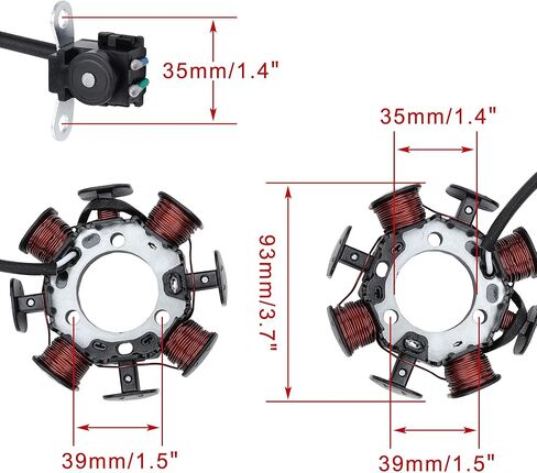WOOSTAR 8 Coil 5 Wire Magneto Stator Replacement for TTR230 TTR 230 TT-R230 TT R230 2005-2017 Dirt Pit Bike in Kuwait