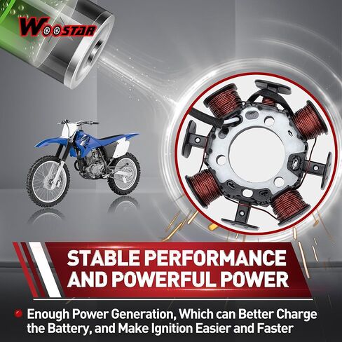 WOOSTAR 8 Coil 5 Wire Magneto Stator Replacement for TTR230 TTR 230 TT-R230 TT R230 2005-2017 Dirt Pit Bike in Kuwait