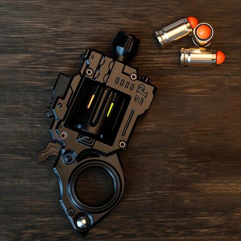 Metal Fidget Gun Toys for Adults: Stress Relief EDC Spinner Toy, Cool Revolver Fidget Toy with Ring & Slider for Finger, Mini Decompression Gadgets for Adult Men in Saudi Arabia