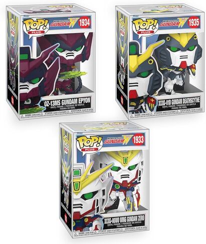 Funko Pop! Mobile Suit Gundam Wing - Set of 3 - Wing Gundam Zero, Gundam Epyon and Gundam Deathscythe Vinyl Figures Bundled with Box Protector in Kuwait