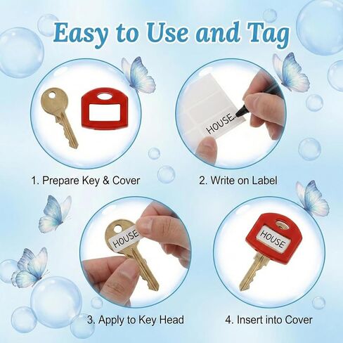 80 Pcs Colored Silicone Key Covers Caps Set, Keys Protectors, Key Color Caps, Key Identifiers, Key-Toppers, Keys-Labels for Organization House Keys (10 Colors, 2 Styles) in Kuwait
