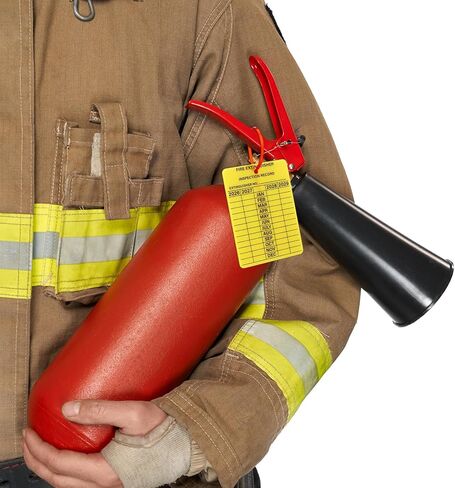 160 Sets 2026–2029 Fire Extinguisher Tags Aluminum Metal Inspection Record Tags 2.2 x 3 Inch with Adjustable Wire Ties for Monthly Fire Extinguisher Inspection Indoor Outdoor in Kuwait