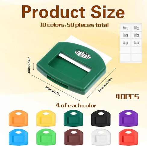 40pcs Silicone Key Covers with Labels, Key Identifier Caps, Colorful Key Identifiers Covers for House Keys, Fit Key Protectors for Easy Organization in Kuwait