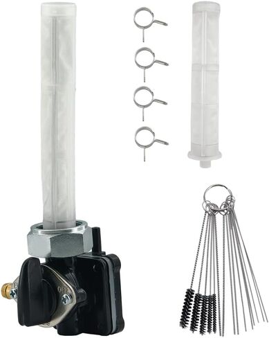 Fuel Valve Petcock Male Thread for 1995-2001 Harley FLST FXST FLT FXD, Dyna, Softail, Touring Bad Boy, Gas Tank 22mm Left Exit Shut Off Switch with Hoses Clamps Filter, # 61338-94D in Kuwait