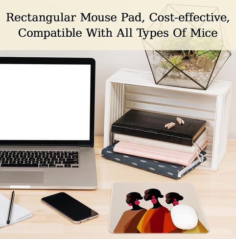 Black Girl African American Mouse Pad, Modern Abstract African Women Roomy Black Art Mouse Pads Mousepads Non-Slip for Computers Laptop Home Office Desk Accessories, 9.5x7.9 Inch in Kuwait