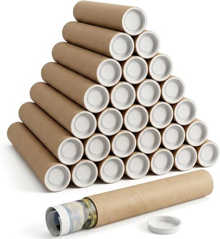 28 حزمة من أنابيب الشحن مقاس 15 بوصة مع أغطية، 2 × 15.75 بوصة أنابيب بريدية من الورق المقوى لملصقات الشحن والفنون والمخططات، وشحن أنبوب الملصقات عالي التحمل، وأنابيب بريدية مقاس 15 بوصة للمستندات والتخزين in Kuwait