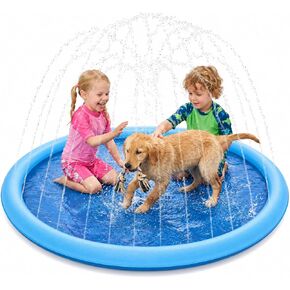 67-in Durable Splash Pad for Dogs and Kids, Non-Slip Sprinkler Pad, Thick Non-Toxic PVC Tear-Resistant Outdoor Water Pools for Toddlers & Pets in Saudi Arabia