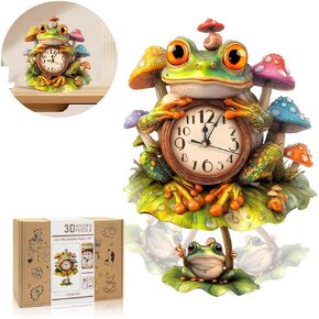 3D Wooden Puzzle for Adults - Forest Deer Clock, Mechanical Wall Clock Kit with Pendulum, 3D Puzzles for Adults DIY Room Home Decor, Holiday Birthday Gift for Men Women in Saudi Arabia