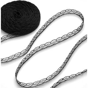 30 Yards Black Lace Ribbon, 0.6 Inch Wide Polyester Black Lace Trim for Sewing Clothing, Wedding Decoration, Bouquet & Gift Packaging in Saudi Arabia
