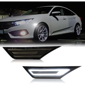 LED Side Marker Lights Replacement for 2016-2021 Civic (10th Gen) Coupe/Hatchback/Sedan, 2PCS Front Side Position Fender Driving Lamp, Smoked Lens in Saudi Arabia
