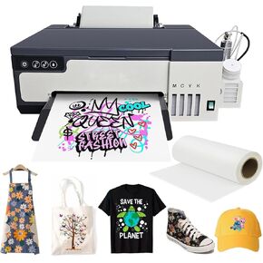 A4 DTF Printer, XP600 Printhead DTF Transfer Printer, 5760 * 1440dpi High Resolution, Built-in White Ink Circulation & Stirring System, High Speed Printing for T-Shirts & Fabrics in Saudi Arabia