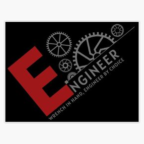 Engineer - Wrench in Hand, Engineer by Choice 5" Removable Magnetic Bumper Sticker | Heavy-Duty Vehicle Magnet in Kuwait