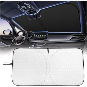 2026 Upgraded Thickened Car Windshield Sun Shade with Soccer Plaid Design,Foldable Sun Shade for Car Windshield with Storage Bag,57"x31.5" Portable Sunshade for Cars Windshields in Saudi Arabia