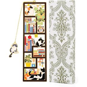 Tuxedo Cat Bookmarks with Vintage Gift Box, Personalized Cat Metal Bookmark, Cute Cat Book Marks, Book Mark Charm for Reading, Women, Book Marker Gift for Cat Lover, Book Lover, Friend, Teacher, Dad in Saudi Arabia