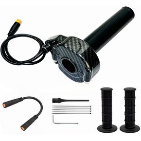 Ebike Full Twist Throttle for Macfox, 3 Pin Surron Style Full Throttle Grip, 12v-72v Ebike Throttle with Female Adapter for Lectric HappyRun Freego Heybike Electric Dirt Bike in Kuwait