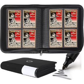 D DACCKIT Trading Card Binder 4 Pocket - Fits 336 Cards，21 Side-Loading Pages, Card Binder No Rings Folder for Collectible Games, Sports, TCG (Model D，Classic Black) in Kuwait