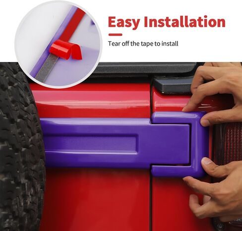 21PCS Full Set Exterior Trim Kit Fit for 2007-2017 Jeep Wrangler JK JKU 2/4 Door, Exterior Door Handle Door Hinge Tailgate Window Engine Hood Rubber Hinge Cover (Purple) in Kuwait