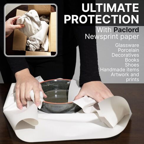 Large 18" x 1440' Newsprint Paper Roll - Extra 26 lbs Thick - Money Saving Equivalent to 1000pc 18"x17" Newsprint Sheets - For Wrapping, Shipping, Moving, and Void Filling in Kuwait