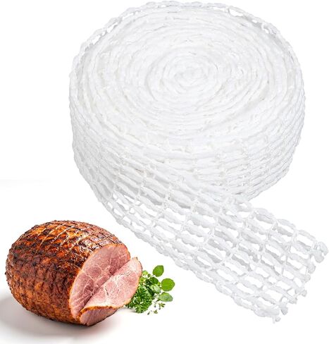 Molain 16.4ft Meat Netting Roll, Beef Meat Netting Roll Size 16 Elastic Butcher Twine Net for Poultry Ham Cooking Roasting Sausage Making in Saudi Arabia