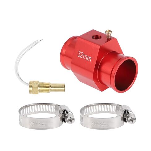 12V/24V Universal Water Temp Sensor Kit, 1/8"NPT 1.26" Red Adapter 210'F on - 195'F Off for Automotive Radiator & Engine Cooling in Kuwait