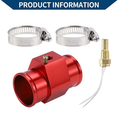 12V/24V Universal Water Temp Sensor Kit, 1/8"NPT 1.26" Red Adapter 210'F on - 195'F Off for Automotive Radiator & Engine Cooling in Kuwait