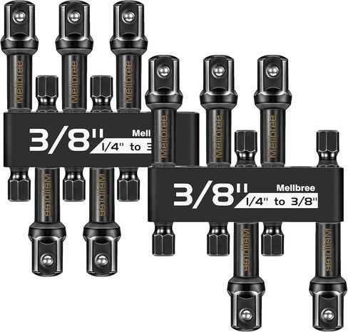 3/8 Impact Adapter, 10 Pack 3/8 Socket Adapter 1/4 Inch to 3/8 Socket Adapter Kit for Impact Driver, Automotive DIY, Extension Socket Driver Bits, Handle Nut Driver and Drills in Saudi Arabia