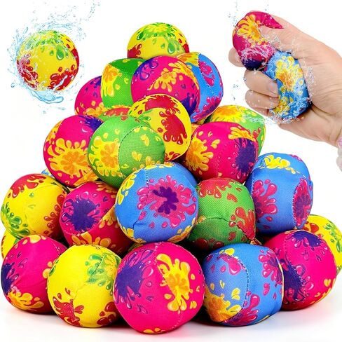 Xuyyicao 36 Pcs Water Splash Balls,2 Inch Mini Super Splashers Water Bombs,Colorful Outdoor Water Absorbent Balls for Swimming Pool,Summer Beach,Fun Lawn,Party Favors(4 Colors) in Saudi Arabia