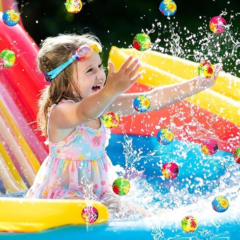 Xuyyicao 36 Pcs Water Splash Balls,2 Inch Mini Super Splashers Water Bombs,Colorful Outdoor Water Absorbent Balls for Swimming Pool,Summer Beach,Fun Lawn,Party Favors(4 Colors) in Saudi Arabia