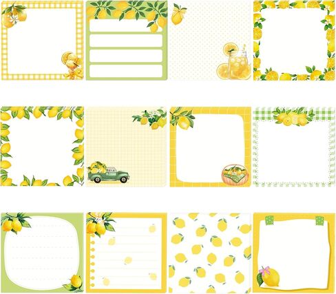 12 Pads Lemon Sticky Notes Set 240 Sheets Yellow Lemon Slice Themed Self Adhesive Memo Pads Fresh Fruit Design Sticky Notepads for Coworkers Gift Office Meeting Note Taking School Classroom, 3x3 Inch in Saudi Arabia