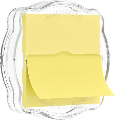 SMART&COOL Magnetic Pop-Up Note Dispenser for 3 x 3 in Accordion-Style Sticky Notes, Sticky Note Holder for Fridges, File Cabnets or Office Supplies, Includes 50 Sheets of Sticky Notes, Clear in Saudi Arabia