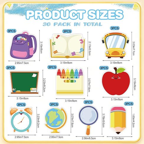 FOIMAS 30pack Back to School Sticky Notes 900 Sheets Apple Pencil Notepads Self-Adhesive Memo Pads for Teacher Students School Classroom Office Reminder Supply in Kuwait