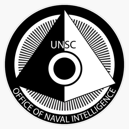 ONI UNSC مكتب الاستخبارات البحرية هالو الألعاب العسكرية الخيال العلمي أسود أبيض مثلث شعار تصميم 5 "ملصق حائط من الفينيل‏ ملصقات للسيارة متعددة الأشكال in Kuwait