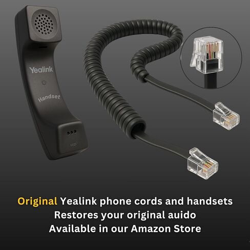 سلك ملفوف حلزوني من Global Teck Worldwide Yealink لجهاز استقبال الهاتف - متوافق مع T54/T53/T52S/T54S/T56A/T58V/T58A، مُحسّن للصوت عبر بروتوكول الإنترنت (VoIP)، بطول 6 أقدام، وقماش من الألياف الدقيقة - رمادي داكن in Kuwait