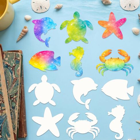 Eternity sky 150Pcs Ocean Animals Paper Art Crafts - Color Diffusing Watercolor for Summer Classroom Decoration in Saudi Arabia