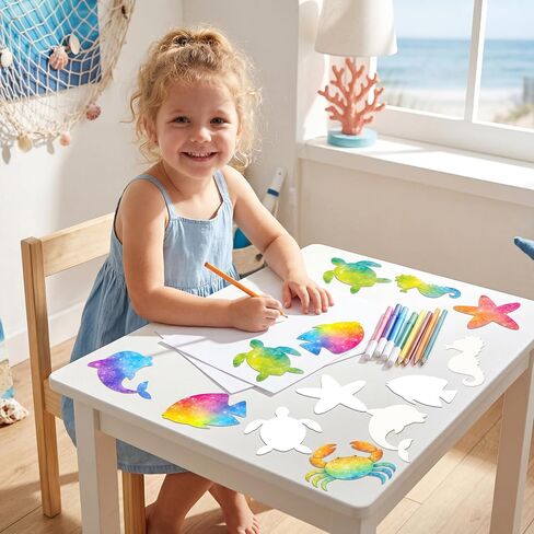 Eternity sky 150Pcs Ocean Animals Paper Art Crafts - Color Diffusing Watercolor for Summer Classroom Decoration in Saudi Arabia