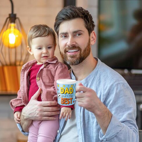 Father's Day Color Your Own Mugs for Kids - 12Pcs World Best Dad 8oz Personalized Coffee Mugs with 36Pcs Happy Father’s Day Theme Insert Paper DIY Plastic Cups for Holiday Party School Home Activitie in Kuwait