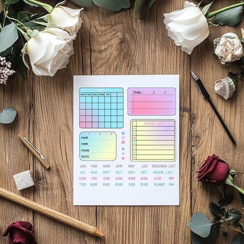 Planning Calendar Plan Clear Stamps Schedule Stamps Calendar Silicone Clear Stamp Seals for DIY Scrapbooking Photo Album Decoration, 5.9x5.9inch in Kuwait