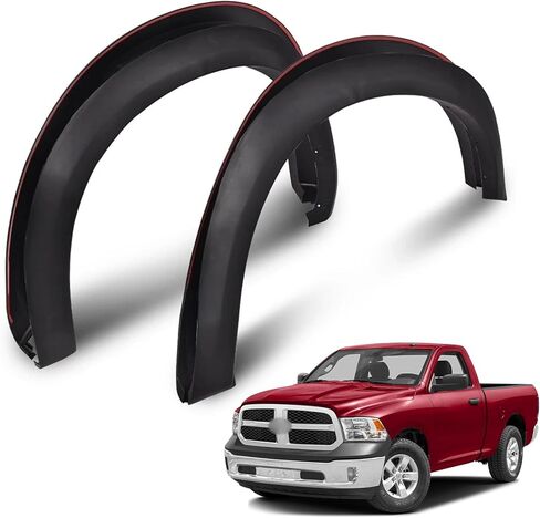Fender Flares Compatible with Ram 1500 2009-2018 (1500 Fleetside models only) (Not fit R/T Models) Black Paintable Factory Style 68054339AB, 68054338A 4pc in Kuwait