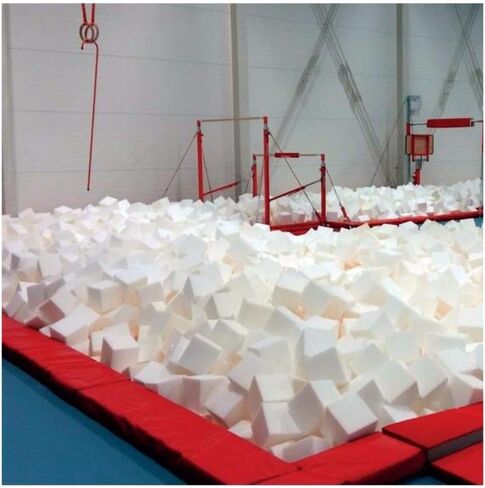 FoamRush 12" x 12" x 12" Pit Foam Blocks/Cubes for Skateboard Parks, Gymnastics Companies, and Trampoline Arenas, White - Pack of 10 in Kuwait