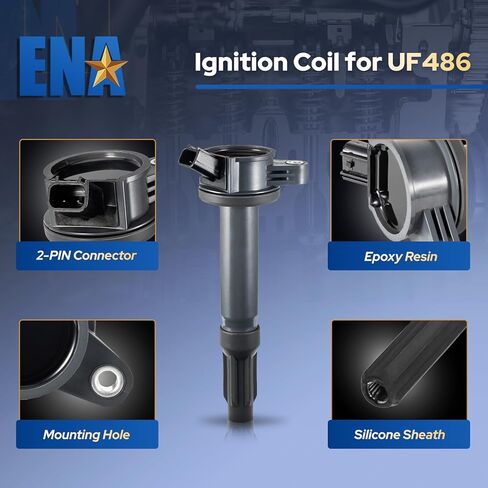 ENA Set of 6 Ignition Coil Pack Compatible with Mercury Ford 2008-2012 Escape, 2006-2012 Fusion, 2009-2011 Mariner 2006-2011 Milan, 2006 Lincoln Zephyr Replacement for DG514 C1594 UF486 3.0L V6 in Kuwait