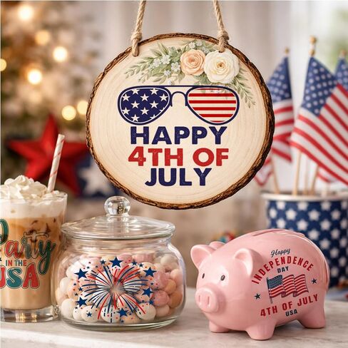 36 Pcs 4th of July Rub-On Transfer Stickers for Crafts, Patriotic Waterproof Vinyl Decals for Cups, Mugs, Jars & Independence Day Decorations in Kuwait