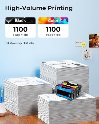 Compatible with 812XL Ink Cartridges Combo Pack Remanufactured for Epson 812XL 812 Ink Cartridges | for Epson Workforce Pro WF-7840 WF-7820 WF-7310 EC-C7000 (4 Pack，Black Cyan Magenta Yellow) in Kuwait