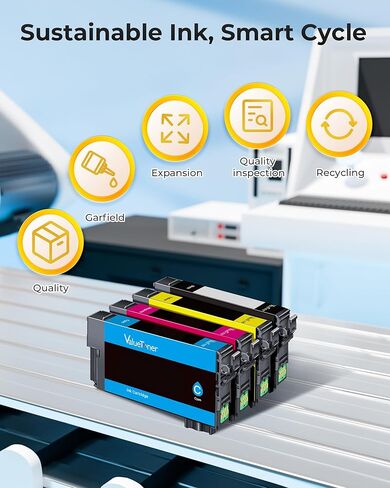 Compatible with 812XL Ink Cartridges Combo Pack Remanufactured for Epson 812XL 812 Ink Cartridges | for Epson Workforce Pro WF-7840 WF-7820 WF-7310 EC-C7000 (4 Pack，Black Cyan Magenta Yellow) in Kuwait