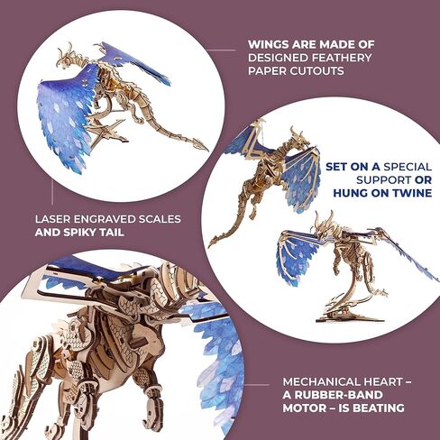 UGEARS Windstorm Dragon، مجموعة نماذج، أحجية ثلاثية الأبعاد، مجموعات نماذج ميكانيكية للبالغين للبناء، أحجية تحفيز الدماغ، مجموعة هوايات in Kuwait