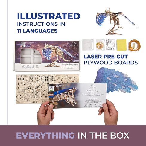 UGEARS Windstorm Dragon، مجموعة نماذج، أحجية ثلاثية الأبعاد، مجموعات نماذج ميكانيكية للبالغين للبناء، أحجية تحفيز الدماغ، مجموعة هوايات in Kuwait