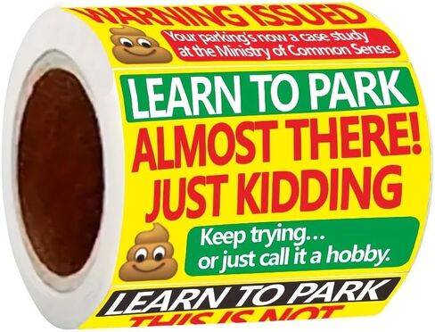 100 Pcs Funny Parking Warning Stickers, Humorous “Learn to Park" Car Stickers, Self Adhesive Prank Labels for Cars, Windshield Notes, Gag Gift Stickers in Saudi Arabia