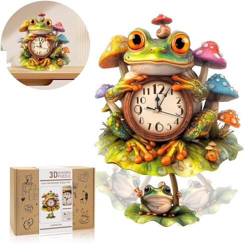 3D Wooden Puzzle for Adults - Forest Deer Clock, Mechanical Wall Clock Kit with Pendulum, 3D Puzzles for Adults DIY Room Home Decor, Holiday Birthday Gift for Men Women in Saudi Arabia