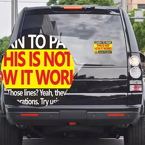 100 Pcs Funny Parking Warning Stickers, Humorous “Learn to Park" Car Stickers, Self Adhesive Prank Labels for Cars, Windshield Notes, Gag Gift Stickers in Saudi Arabia